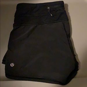 Black lululemon running shorts